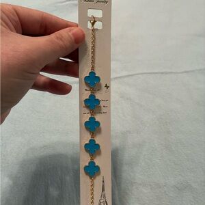 Fashion Jewelry Blue Clover Bracelet